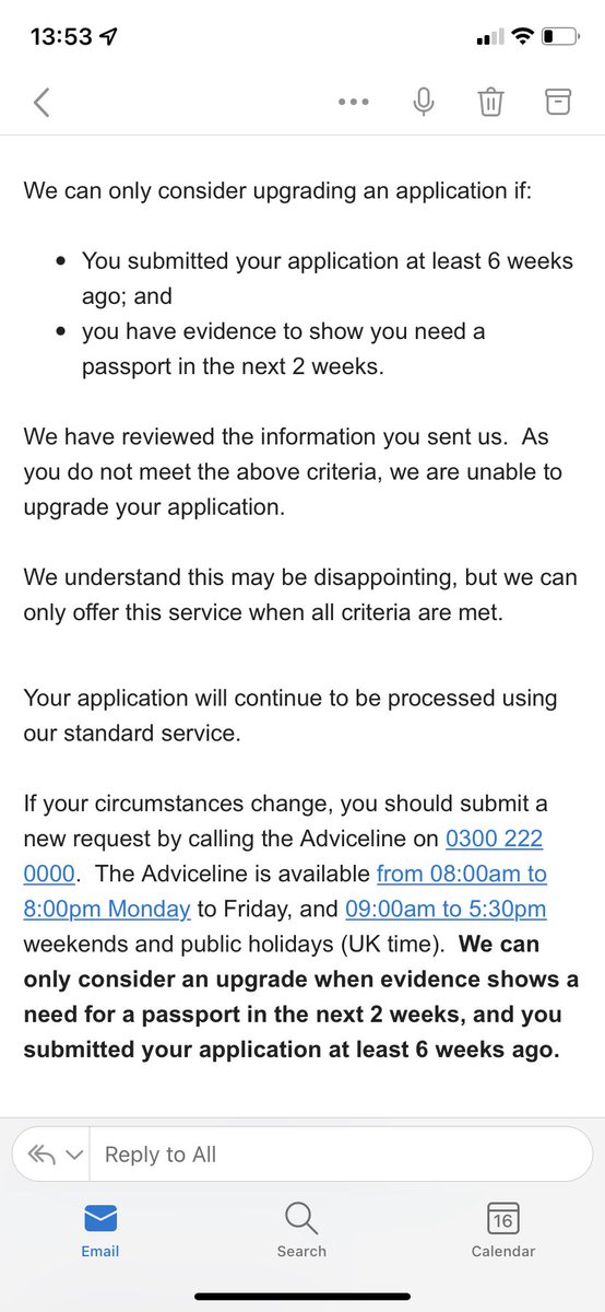 <a href="/manewrick/">Mazzymay</a> <a href="/HM_Passport/">His Majesty’s Passport Office</a> <a href="/abitierney13/">abi tierney</a> Just got this from the upgrades team… I applied 7 weeks ago today and sent evidence of my travel for 28th June (12 days) 

Absolute joke