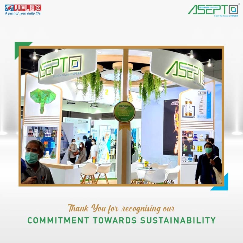 uflex_asepto's tweet image. We are thankful to Thai Federation for rewarding Asepto from the house of UFlex,
“Outstanding Sustainability Booth Design Award” at #PropakAsia2022.We are committed towards Environment and a sustainable tomorrow 

#Asepto #SustainablePackaging #Thailand