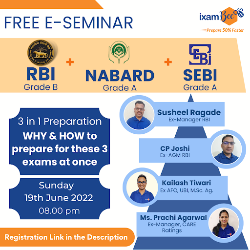 ixambee's tweet photo. Join us, will be conducting RBI, SEBI, and NABARD Combo preparation E-Seminar on June 19, 2022, at 8 PM on Zoom.
#eseminar #nabard #rbigradeb #sebi #sebigradea #ixambee https://t.co/MhavJtrmMm