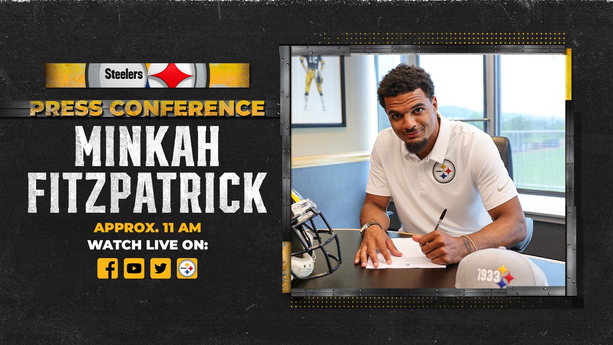 steelers's tweet photo. Minkah Fitzpatrick will address the media at approximately 11 am today.

Watch live on all of our digital and social media platforms. https://t.co/2mqIVmnSwD