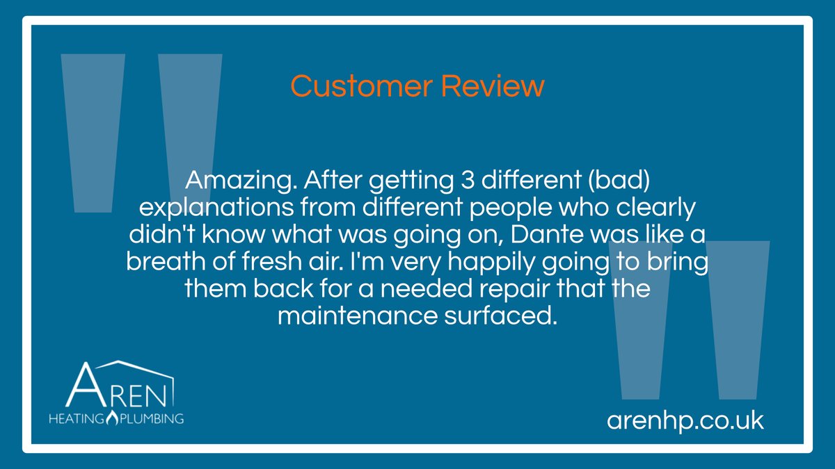 ArenHeating's tweet image. 📢 New Customer Review

This is just a snippet of a review we recently received. Goes to show that not all tradesmen know what they are doing. With Aren, you can relax knowing you are in safe hands.

See this review and more on our Google Business profile google.com/maps/place//da…