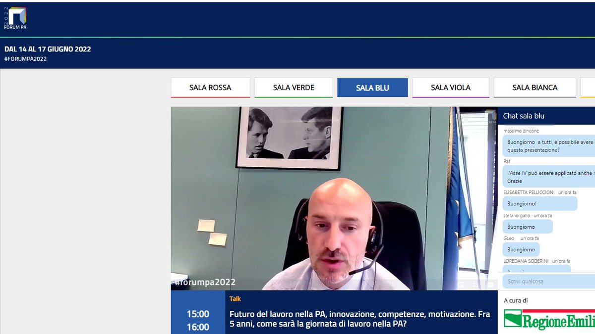 G. Roberta Stagno (@g_stagno) on Twitter photo Futuro del lavoro nella PA: fra 5 anni, come sarà la giornata di lavoro nella PA? in sala blu su diretta.forumpa.it <a href="/F_R_Frieri/">Francesco R. Frieri</a> con <a href="/paolocalvano/">Paolo Calvano</a> un interessante confronto a #forumpa2022 Come ripensare il lavoro quotidiano e le organizzazioni pubbliche? E la motivazione? Futuro del lavoro nella PA: fra 5 anni, come sarà la giornata di lavoro nella PA? in sala blu su diretta.forumpa.it <a href="/F_R_Frieri/">Francesco R. Frieri</a> con <a href="/paolocalvano/">Paolo Calvano</a> un interessante confronto a #forumpa2022 Come ripensare il lavoro quotidiano e le organizzazioni pubbliche? E la motivazione?