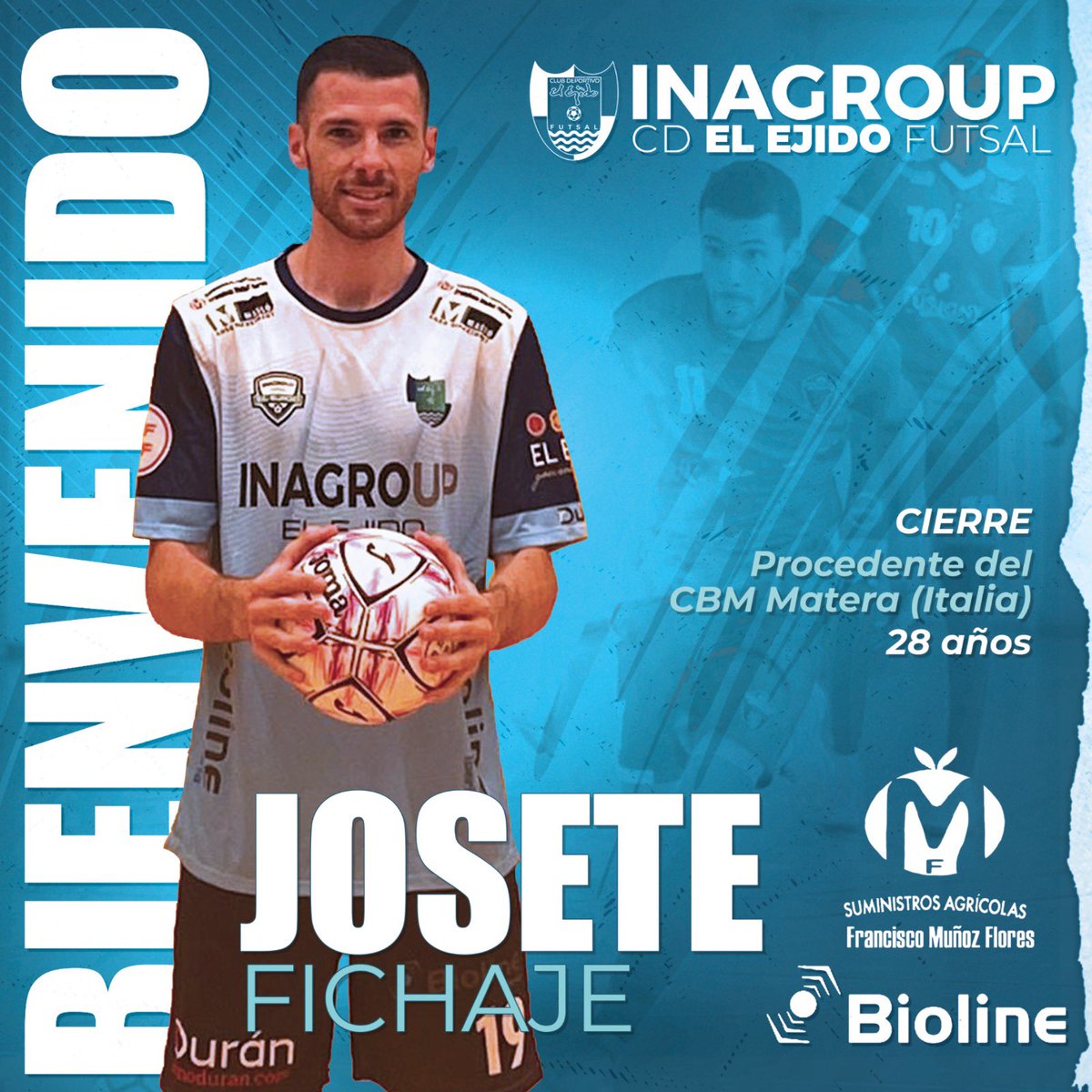 🚨🚨OFICIAL‼️

✅El cierre alicantino Josete, nueva incorporación del CD El Ejido Futsal. Llega procedente del CBM Matera, de la Serie A italiana.

📍La presentación ha tenido lugar en las instalaciones de Semillas Ramiro Arnedo.

📹Vídeo presentación:
🔗 youtu.be/F7rW4CF0XDA