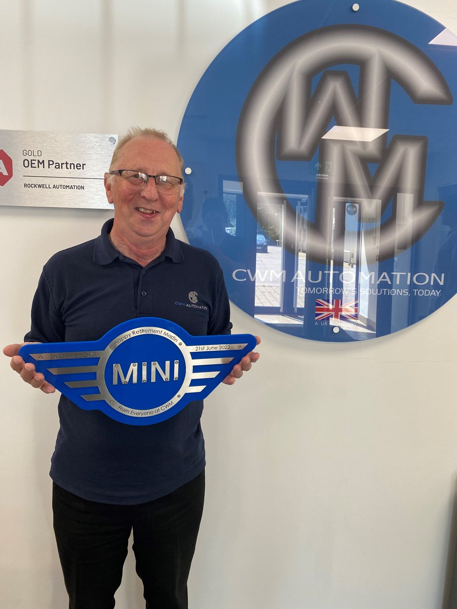 CWMAutomation's tweet photo. Today is Martin's last day at CWM before he begins his retirement. Martin has worked in CWM's Design department for the last 13 years and we will be sad to see him go. We'd like to wish Martin all the best for the future and thank him for all of his hard work through the years! https://t.co/6S9Hxzj1RY
