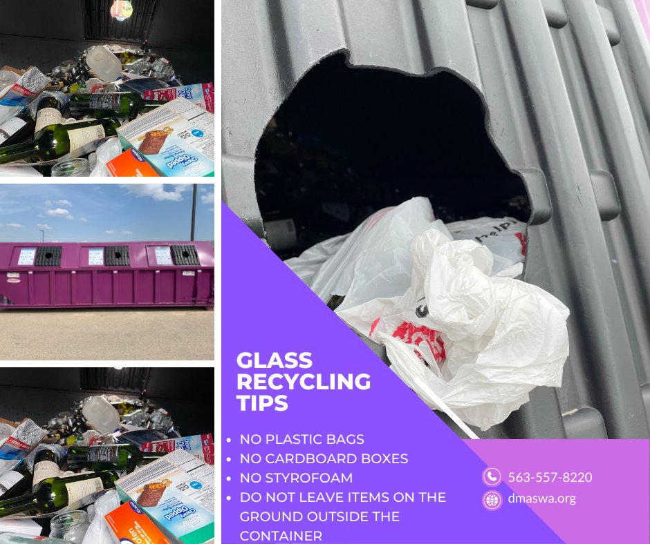 Approximately 25% of all materials intended for recycling is contaminated. Recycling contamination and improper recycling causes items intended to be recycled to end up in the trash instead. 

Not sure if an items can be recycled? Visit dmaswa.org/wastesearch