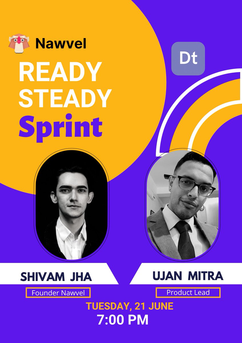 Join us on 21st of June @ 7Pm IST for a design sprint session with Shivam Jha the Founder Of Nawvel.                                                     
Venue: instagram.com/dezy_it/

#uiuxdesign #sprintsession #dezyit #designwithdezyit