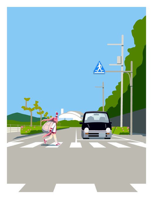 「横断歩道 道路標識」のTwitter画像/イラスト(人気順)