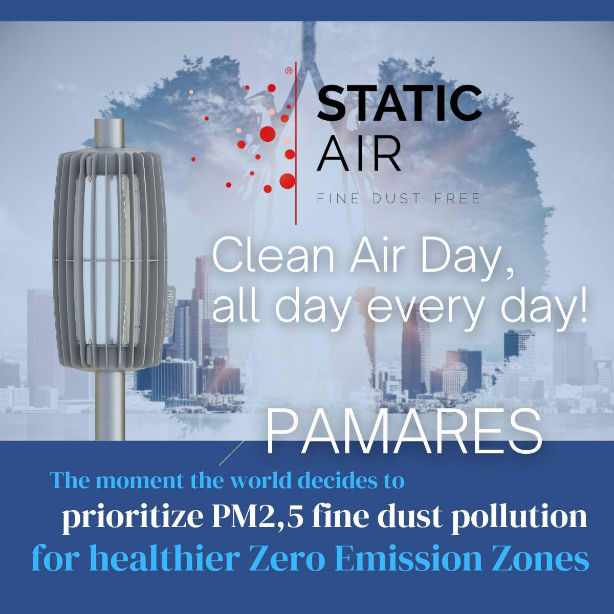 StaticAir1's tweet photo. CO2 discussions and forgetting the health effects of #finedust while missing an important chapter to change for the better! PAMARES is an effective and efficient solution for PM2,5 reduction in your city https://t.co/TO6sw7sNYg 

#ulez #bettercities cleanairday #climateaction https://t.co/401hdSoGy8