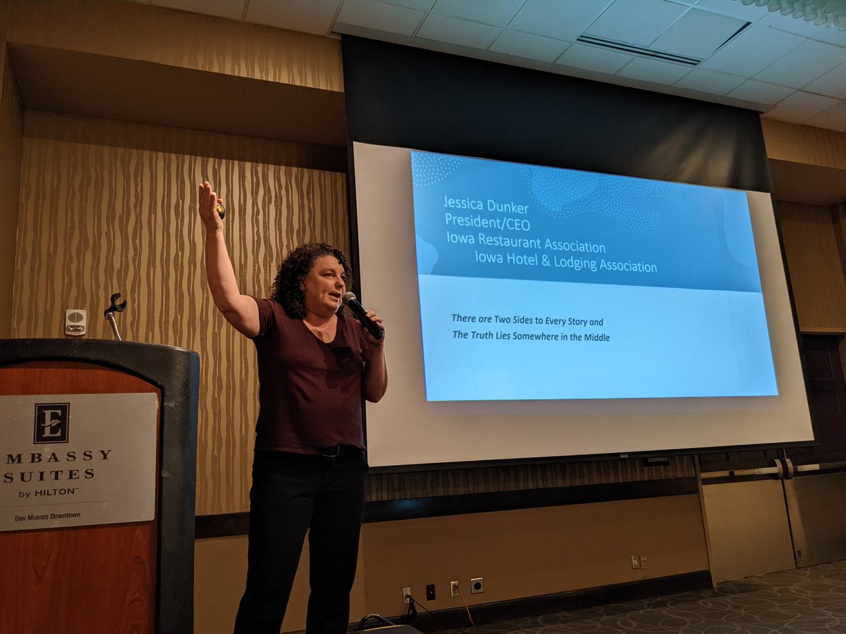 ActeRegionIII's tweet photo. Jessica Dunker, opening Keynote. There are "Two Sides to Every Story." @IowaRestaurant @actecareertech #careerteched https://t.co/2SHJgCHfYL