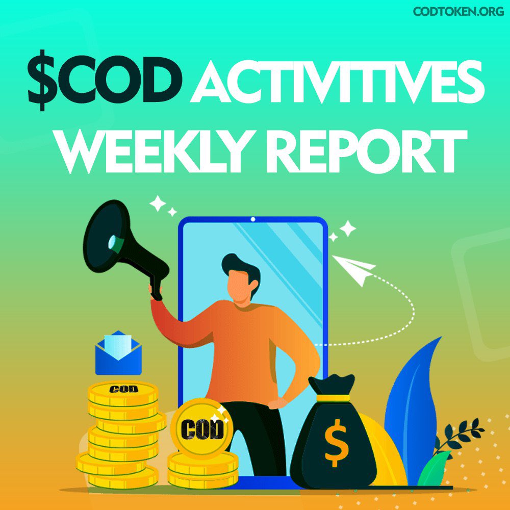 CODTOKENS's tweet photo. You can read the Weekly Report of $COD Project on Telegram Channel: 

🚀 https://t.co/Q1oPGnqs8S

#crypto #codtoken https://t.co/TFTCM0fGmZ
