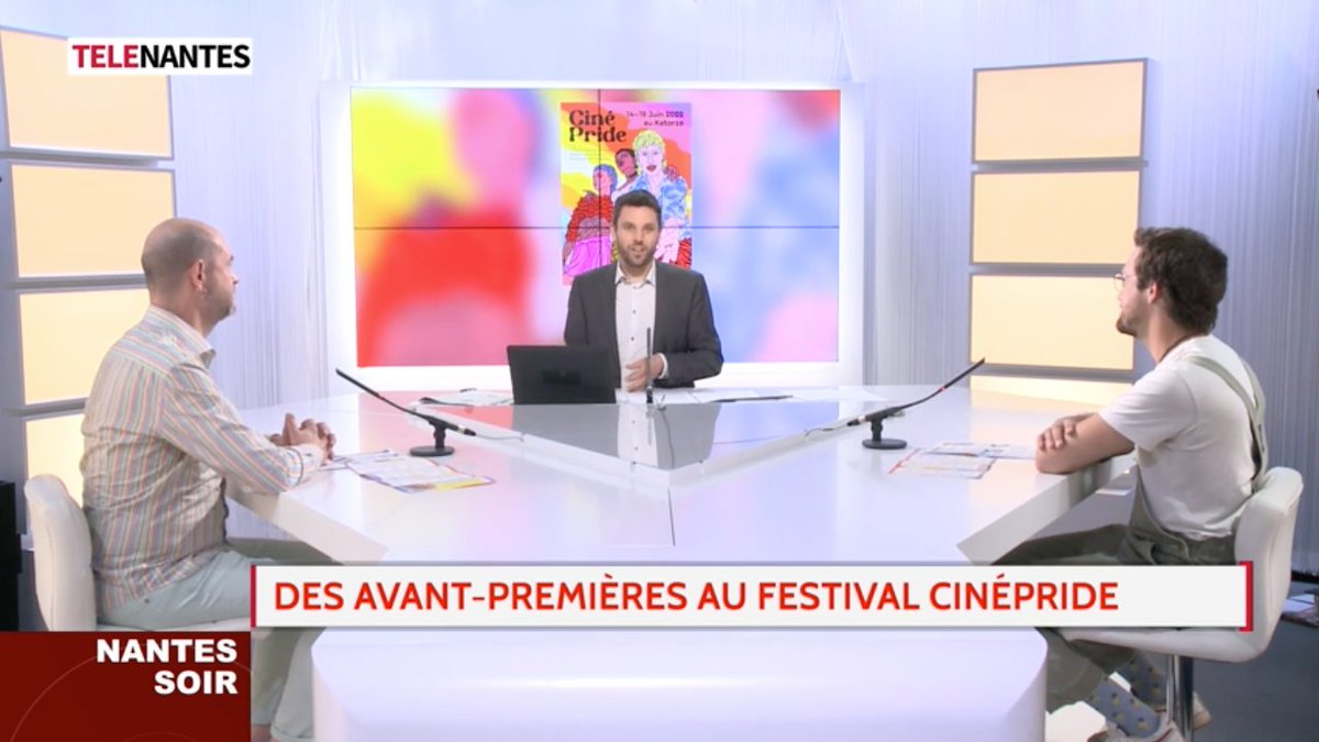 🙏 <a href="/telenantesinfo/">Télénantes</a> pour ce passage sur votre antenne ❤️🧡💛💚💙💜🤎🖤🤍
> telenantes.ouest-france.fr/nantes-soir/ar…

Le #festival #Cinépride2022 c'est jusqu'à dimanche au cinéma <a href="/katorza/">Cinéma Katorza</a>, à <a href="/nantesfr/">Ville de Nantes</a>

<a href="/CLGBTNantes/">NOSIG - Centre LGBTQIA+ de Nantes</a> <a href="/AssoContactFR/">Association CONTACT</a> #queer #LGBTQI #queerfilmfestival #filmfestival #Nantes #PrideMonth