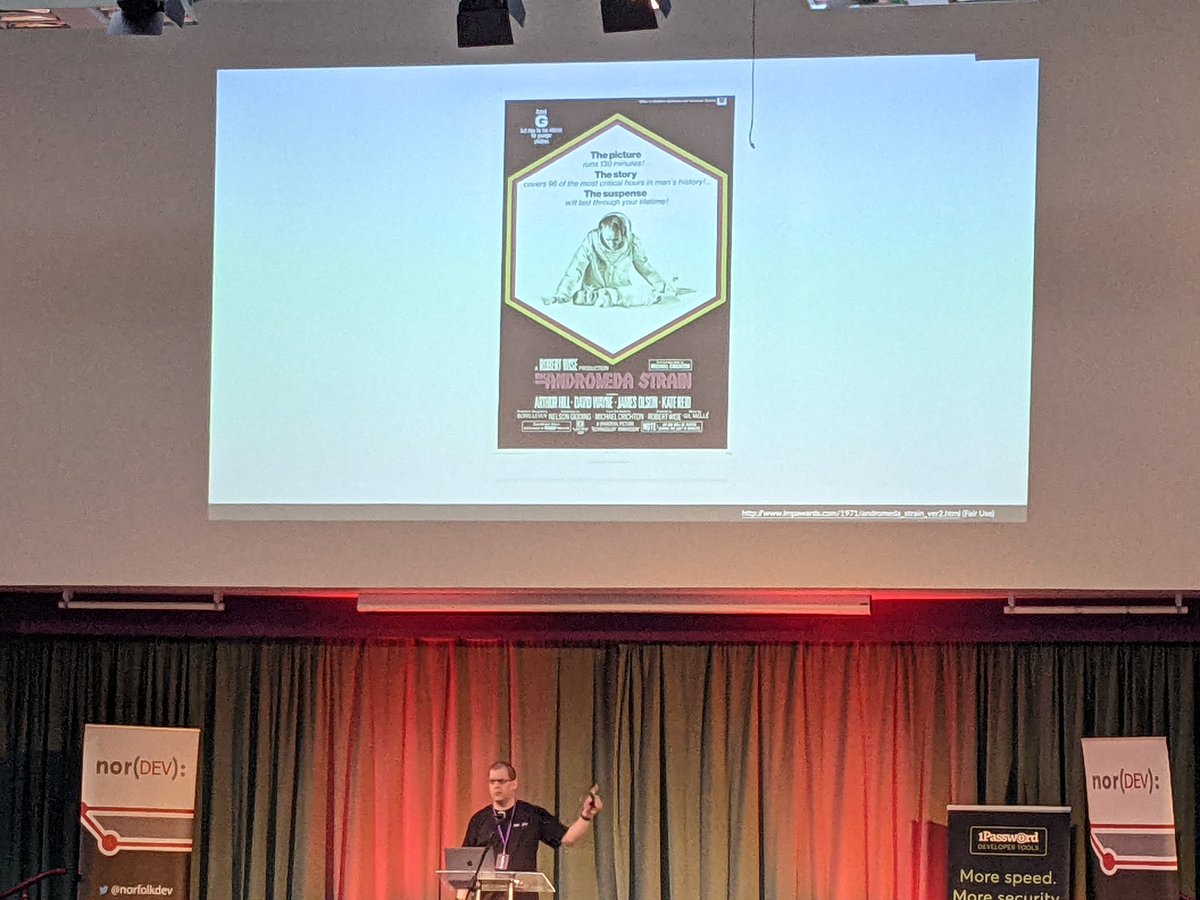 <a href="/idomdavis/">I, Dom Davis</a> on the main stage talking about The Andromeda Strain.