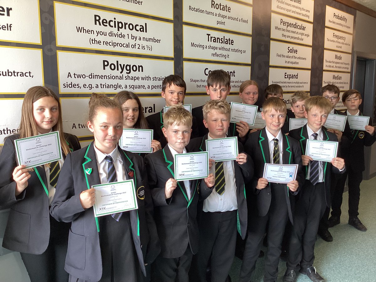 CYATweeter's tweet photo. Our Y7 students who took part in the @UKMathsTrust challenge were awarded their certificates today. Well done to everyone who took part 👏👏👏 #CYAMaths #CYALearning https://t.co/6R45mVtXlr