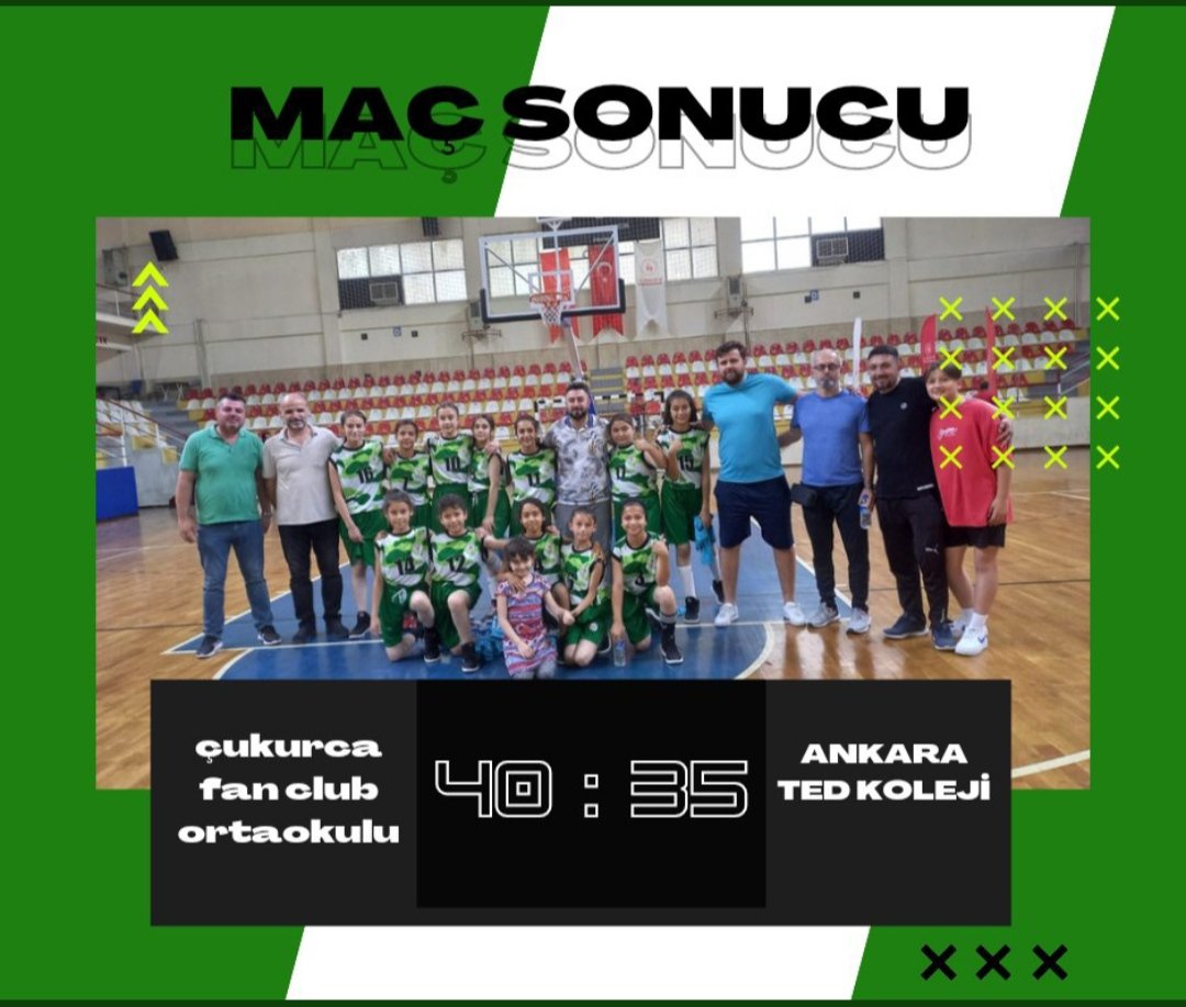 Osmangazi_MEM's tweet photo. Çukurca Fan Club Ortaokulu kız basketbol takımı Ankara TED Kolejini 40-35 skorla yenerek Finale yükseldi. Final maçında Çukurca Fan Club Ortaokulu Kız basketbol takımımıza başarılar dileriz.
@tcmeb @GurhanCokgezer https://t.co/p0jyqIwnQT