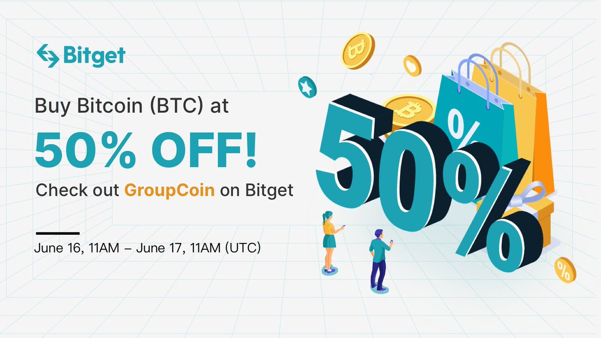 bitget's tweet photo. Don't miss your chance to buy $BTC 50% Off!🔥 

Event ends in less than 24 Hours, grab your discount now! -> https://t.co/tk3aLQnQJO
🔄 RT + @ 3 friends - 10 Winners will share 5,000 $BGB!

👑 Take advantage of #Groupcoin, exclusive to Bitgetters! -> https://t.co/tk3aLQnQJO https://t.co/FojQpe7cmO