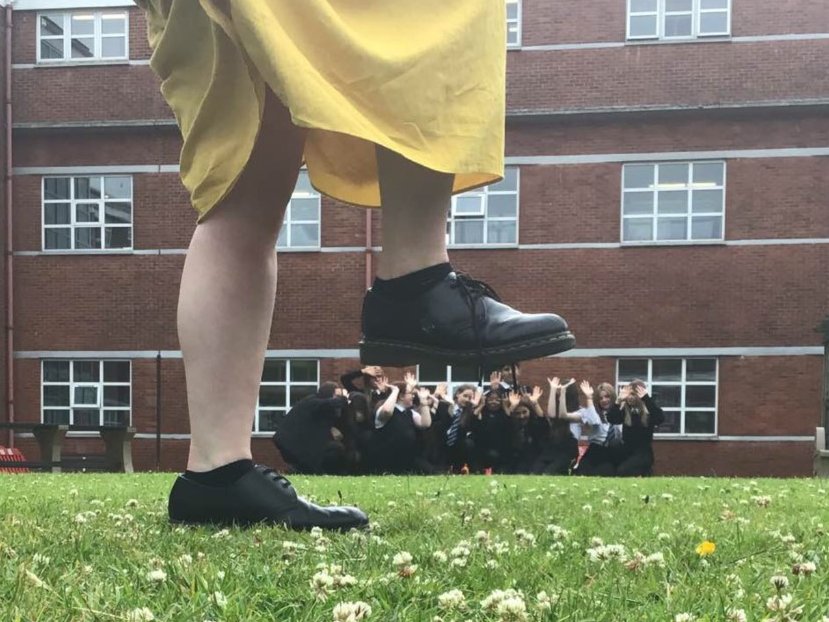 TechLourdes's tweet photo. Miss Cullen's class learning about perspective! #attackofthegiantrubikscube #LSJune2022 https://t.co/6ivdLqzKsH