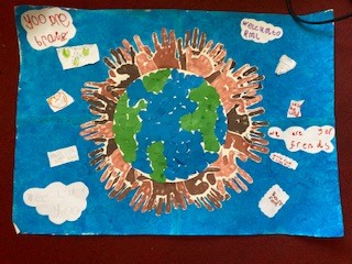 LilycroftSch's tweet photo. Fabulous art work for Refugee Week from Reception and KS1. See the art work in person at Emmaus, Bradford @PriestleyTrust @BradfordCoS #allwecome #RefugeeWeek2022 https://t.co/Ub5fYrIPdD