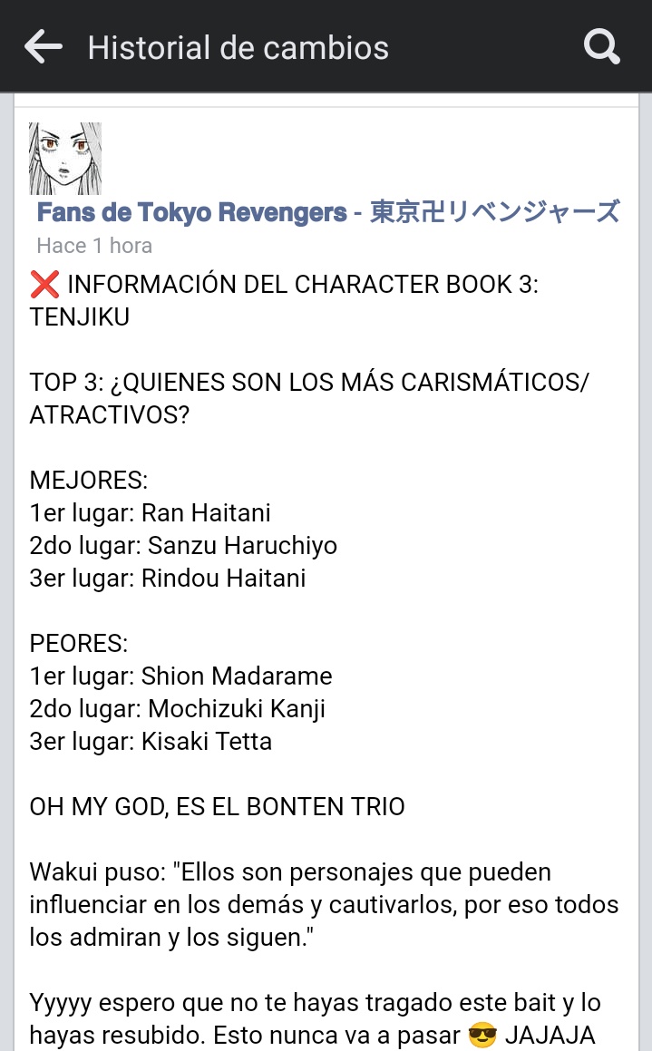 kantougurl's tweet photo. Ok, al parecer la página que subió está información de los chicos más atractivos lo hizo de broma. No tengo idea del porque hizo esto pero no es gracioso y más cuando estamos esperando info del Character Book. +
#CharacterBook3 #CharacterBookTenjiku #Fake #InfoFake https://t.co/ypBhNcJWuy