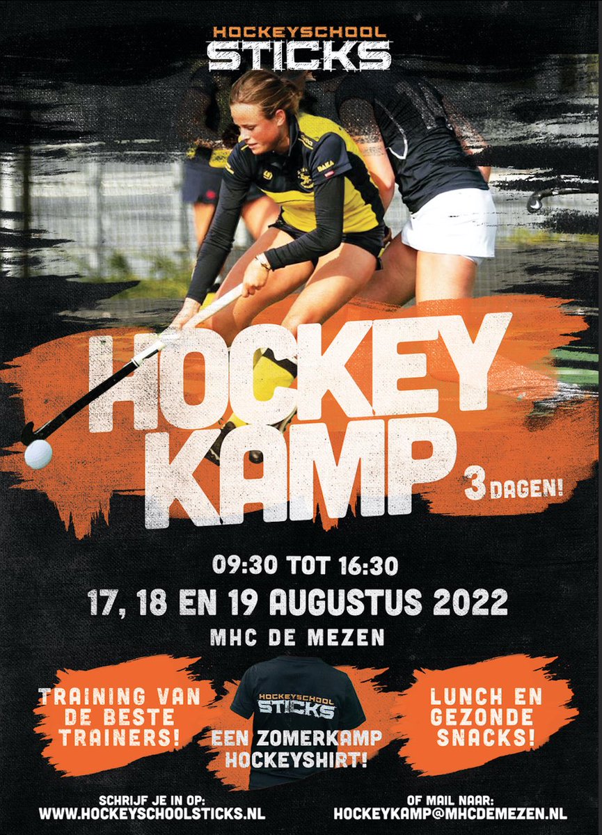 Op zoek naar een leuk kamp in de laatste week van de zomervakantie ?

Kom dan naar het hockeykamp van hockeyschool Sticks. Iedereen met of zonder hockeyervaring is welkom. 

Meld je nu aan!
 
(Zonder overnachtingen :-))

#zomerkamp #sportievekamp  #vakantiekamp #hockeykamp #lol