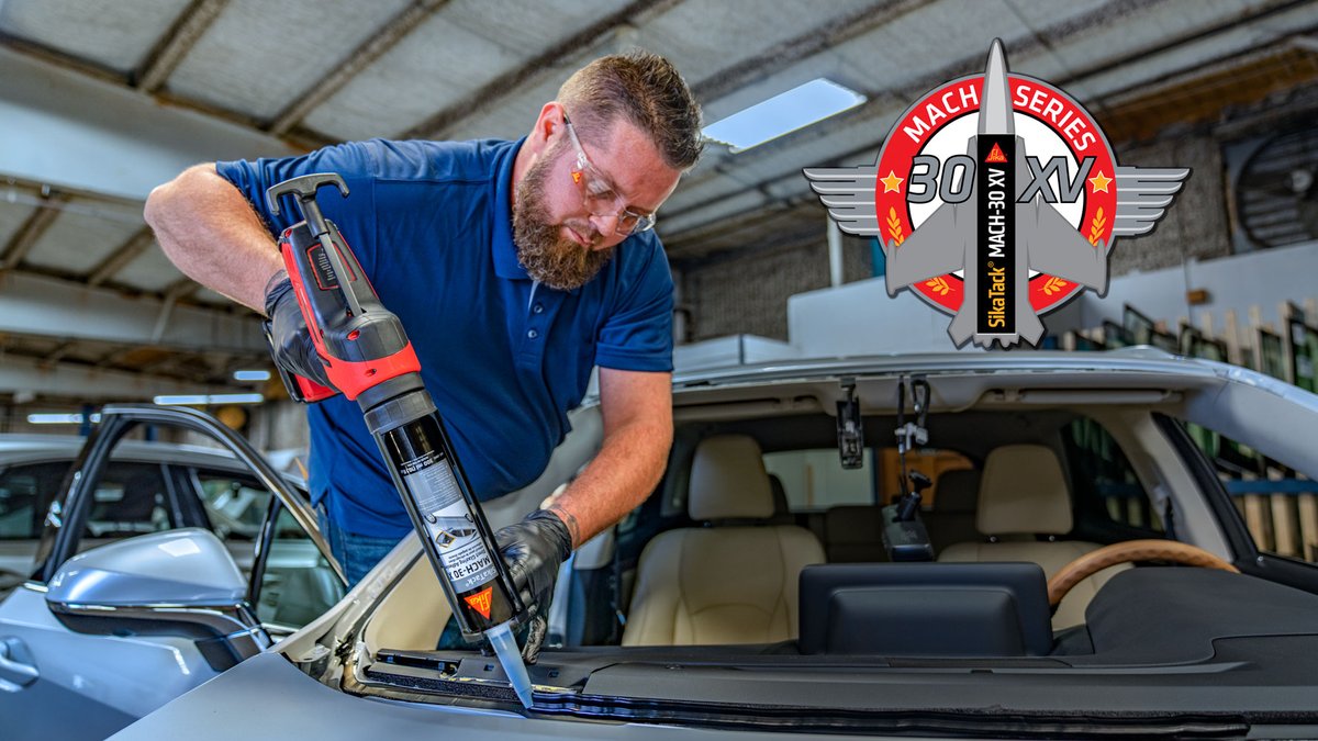 Sika_USA's tweet photo. Make your glass replacement business soar with SikaTack® MACH-30 XV! Featuring the same high-speed, 30-minute MDAT performance as the original MACH-30, MACH-30 XV has enhanced thixotropic properties for superior decking, glass-slip, and cut-off string. https://t.co/M3DOU4awnv https://t.co/AkV0SHVbsT