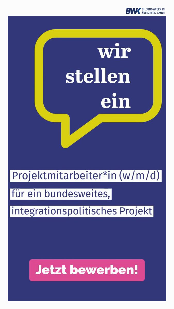 Wir freuen uns auf Ihre Bewerbung! 

Weitere Infos: bwk-berlin.de/das-bwk/jobs-k…