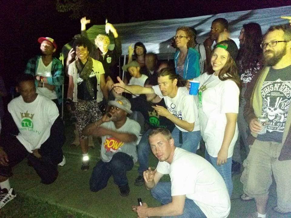 JAZZEKUSH_MUSIC's tweet photo. #Throwback to 2017 at Green Acres Fest w/ the headliner @DincoD from The Leaders of The New School. 
#ThrowbackThursday #TeamUnityBaby https://t.co/o6WQmIxbVc