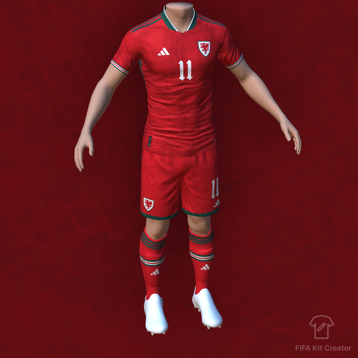 Wales 🏴󠁧󠁢󠁷󠁬󠁳󠁿 home kit concept

Make with <a href="/fifakitcreator/">EAFC Kit Creator</a> and available on Showcase at fifakitcreator.com/showcase/kit/2…

<a href="/Cymru/">Wales 🏴󠁧󠁢󠁷󠁬󠁳󠁿</a> <a href="/FAWales/">FA WALES</a> 
#TogetherStronger #YWalGoch #TheRedWall #Cymur #WALES
