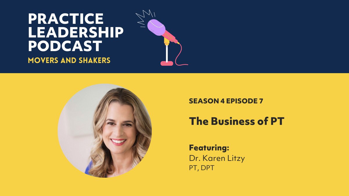 EIMTeam's tweet image. 🎙️ NEW #PracticeLeadership Movers &amp;amp; Shakers with guest @karenlitzyNYC 🎙️ @PhysicalTherapy, @TimReynoldsDPT  &amp;amp; Bryan Guzski are joined by Dr. Karen Litzy, international speaker, owner of Karen Litzy PT &amp;amp; host of the, "Healthy Wealthy &amp;amp; Smart," podcast. 🔗 bit.ly/3MQ6bSB