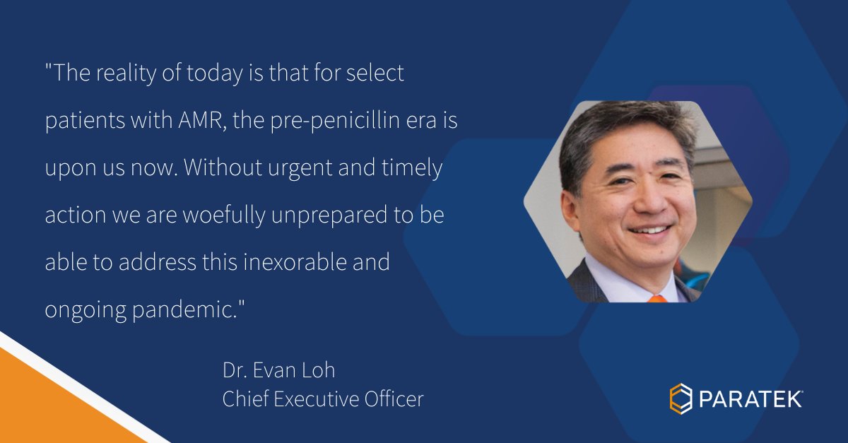 ParatekPharma's tweet photo. We’re proud that our CEO @EvanLohMD serves as a voice on the importance of addressing the #AMR crisis including the need to modernize the reimbursement system through the #DISARMAct. Check out his entire interview with the @AMRCongress at: https://t.co/IRa5rx7RsH https://t.co/DjNVLkZboV