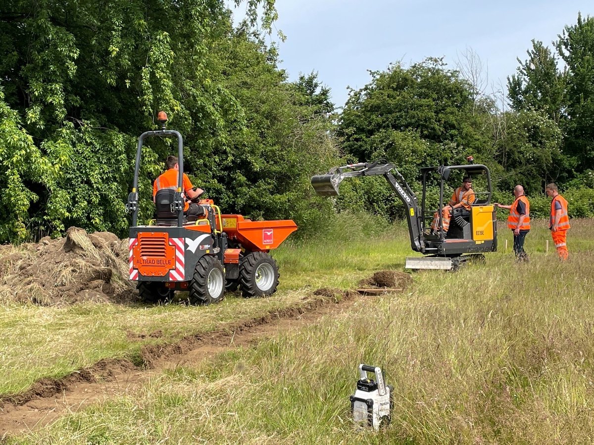 DonnyCollege's tweet photo. Week 2 of our community project @TheBridge_Hub, more excavation work has been completed and the pathways are getting well underway, great progress made so far and the weather certainly helps!☀️ https://t.co/MxZAJhqrbU