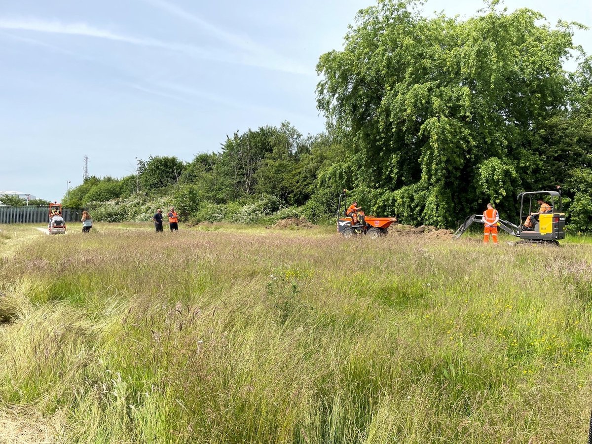 DonnyCollege's tweet photo. Week 2 of our community project @TheBridge_Hub, more excavation work has been completed and the pathways are getting well underway, great progress made so far and the weather certainly helps!☀️ https://t.co/MxZAJhqrbU