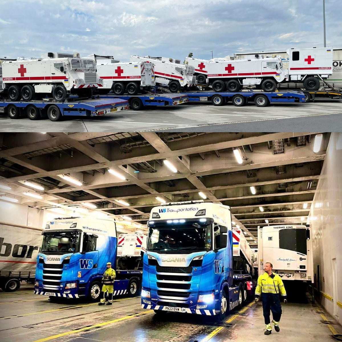 Some more Ambulances destined for Ukraine. We have a dedicated fleet specialising in the transport of commercial vehicles and operate a number of trailer specifications that enables us to carry a variety of vehicle types and sizes. 
#wstransportation #ambulances #export #Ukraine