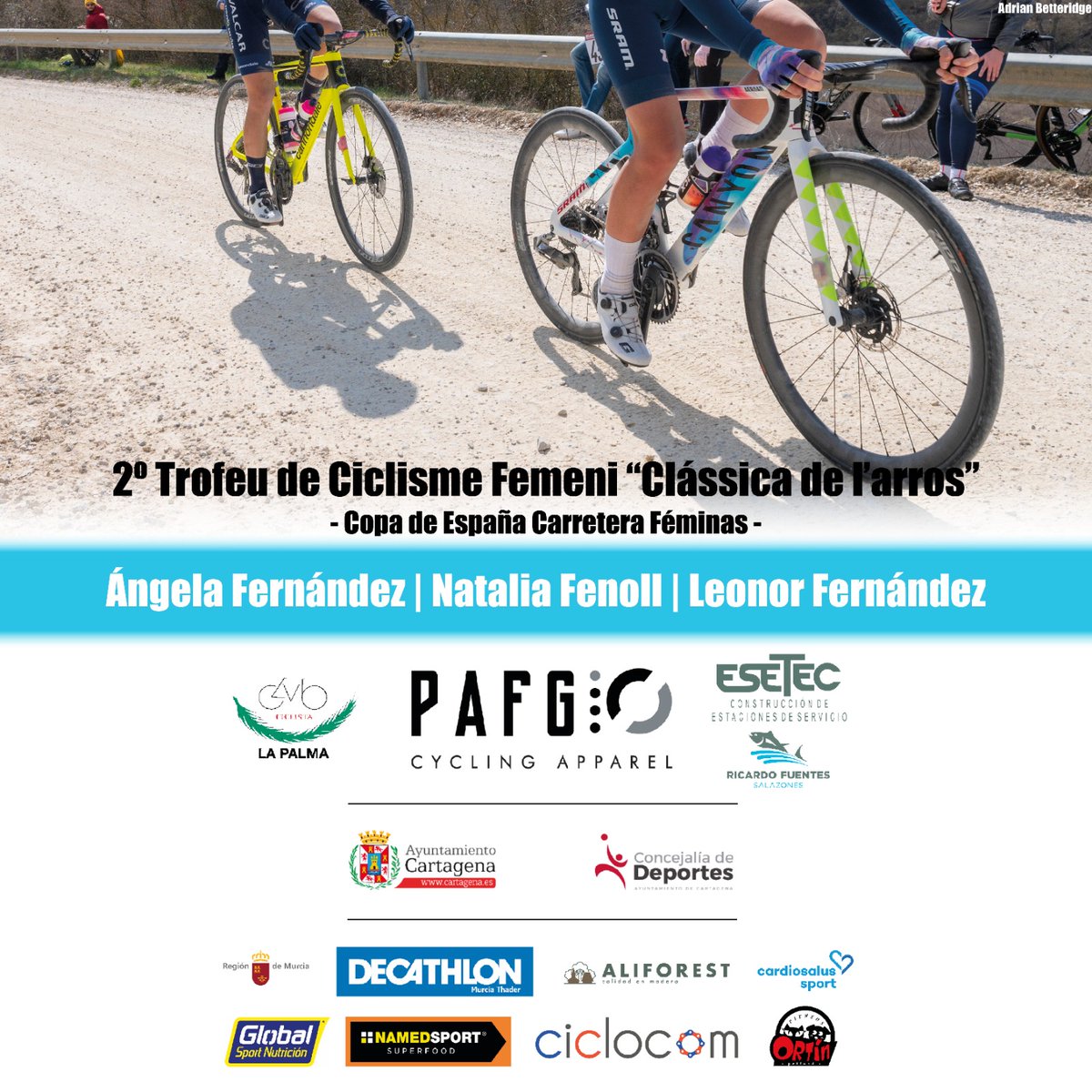 TeamPafgio's tweet photo. 🌾 Este domingo nos vamos hasta la #ClàssicaArros, una prueba que nos hace especial ilusión con sus tramos de 'sterrato'.

🥇 Buscaremos cerrar a lo grande una semana que empezó con el título de campeona regional contra el crono de Ángela Fernández.

🔗 https://t.co/vvWYe2HoxH https://t.co/g1q4klM5Jv