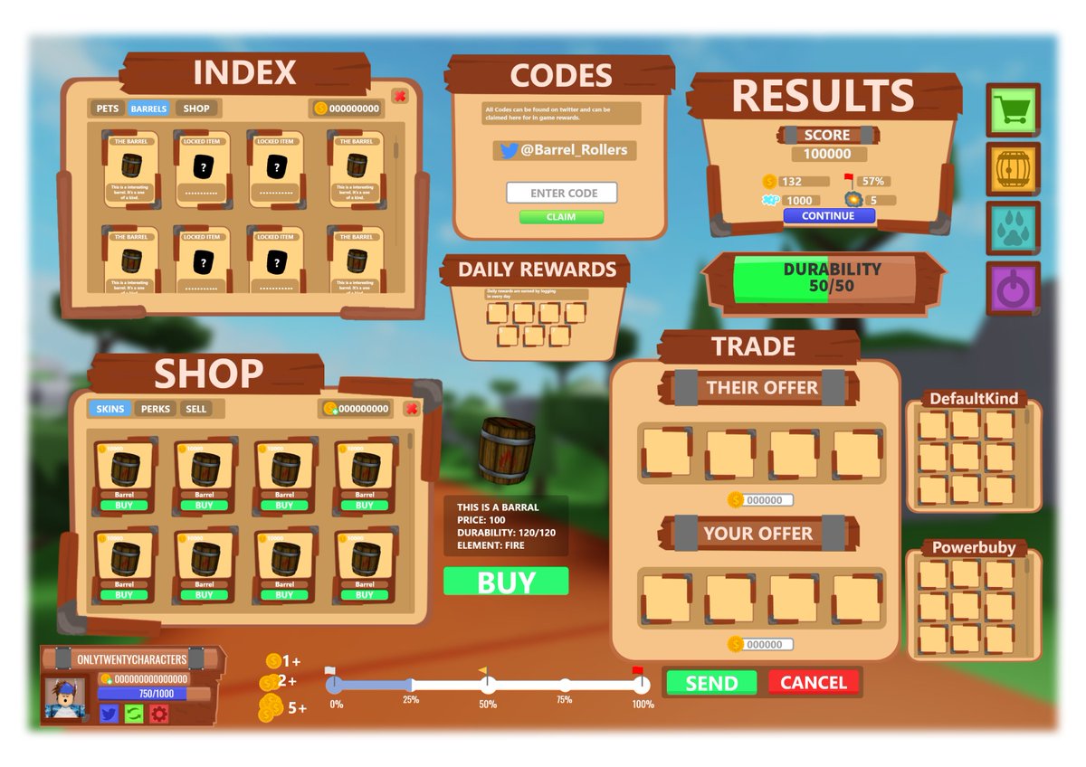 EvolvedPixel's tweet photo. Some more UI for a game called Barrel Roll! 

𝗖𝗼𝗻𝘁𝗮𝗰𝘁 𝗳𝗼𝗿 𝗖𝗼𝗺𝗺𝗶𝘀𝘀𝗶𝗼𝗻𝘀 

#gamer #games #cartoon #design #simple #designlife #cartoony #cartoondesign https://t.co/3ACOqKhJVB