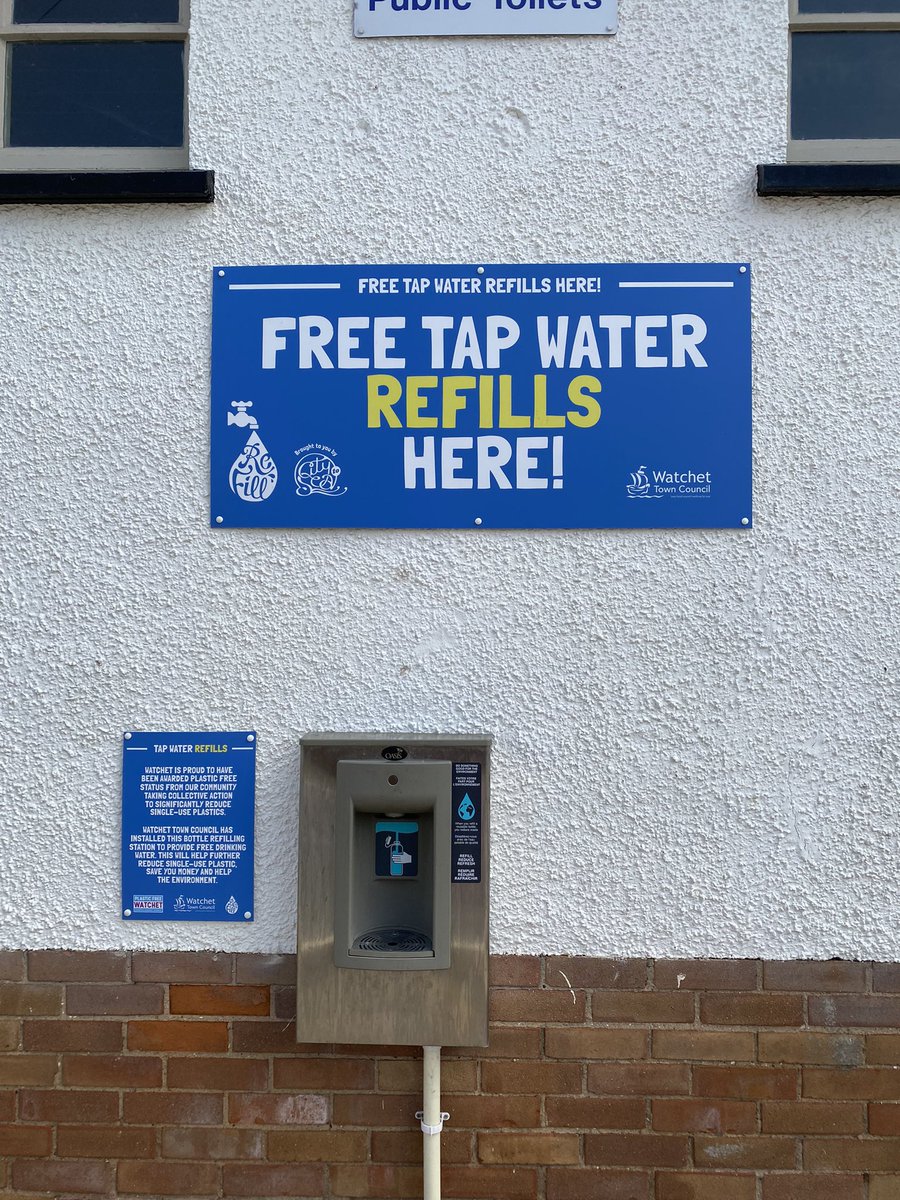 Tap water refill area in watchet! Hooray! Watchet hs been awarded plastic free status! #watchet #westsomerset #plasticfree #water