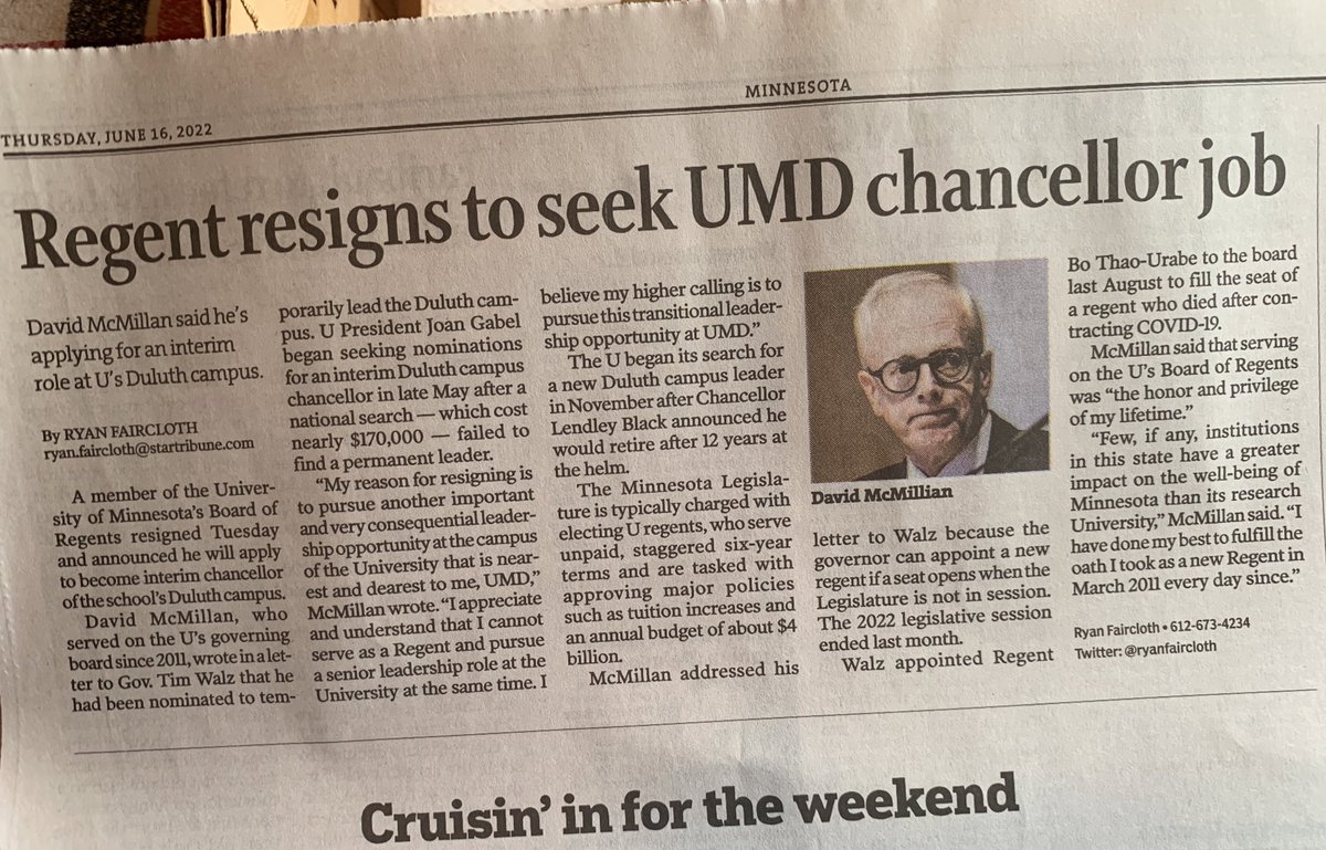 jem2998's tweet photo. I don’t think I’m alone in hoping David McMillan will be hired as my campus’ Interim Chancellor. I know him as a fair-minded leader who listens and puts knowledge to action. Tx @RyanFaircloth for your reporting. https://t.co/FhgC7J01Jq