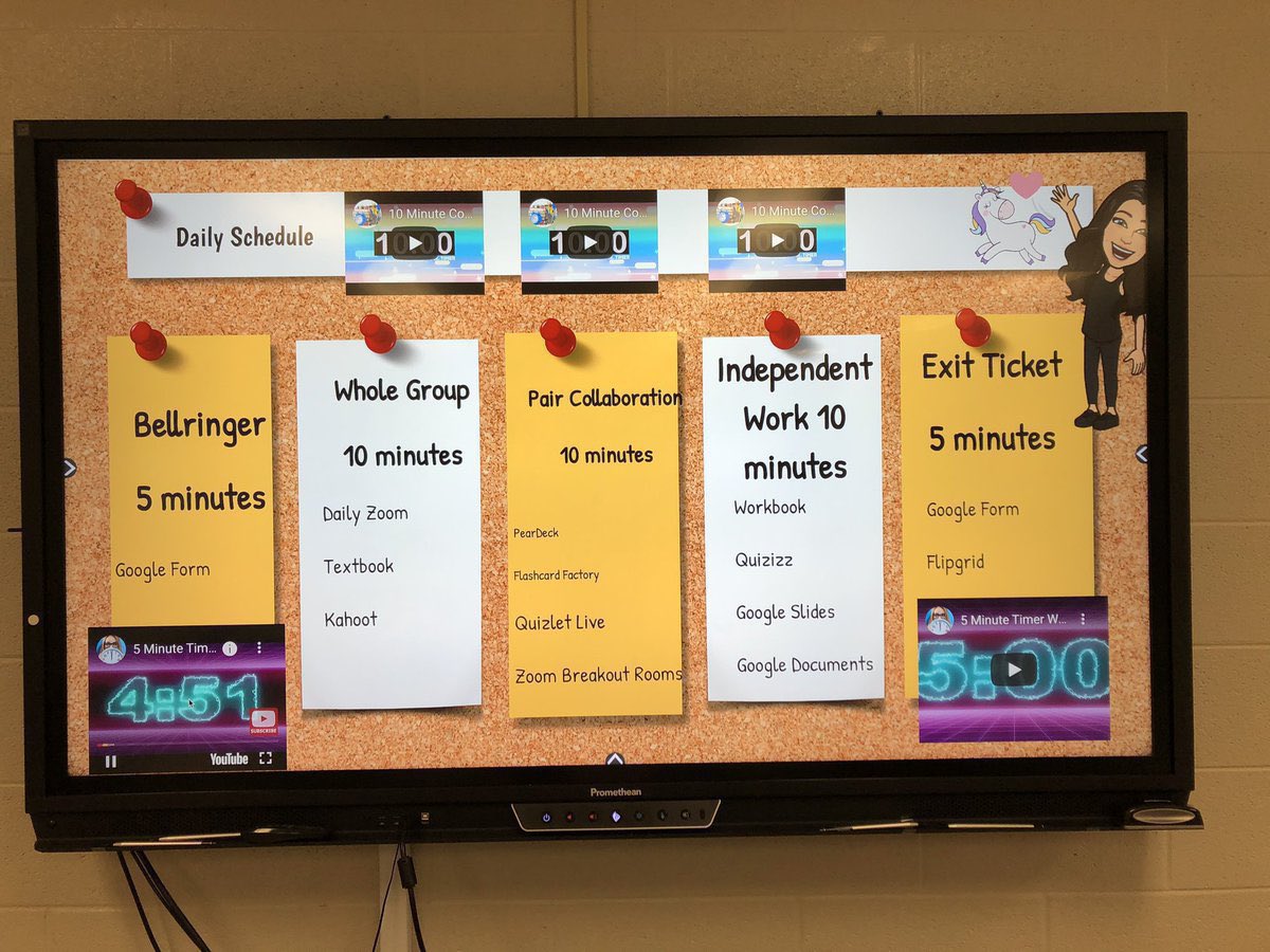 technologylaura's tweet photo. Check out this graphic that highlights how I break up my lessons  #edtech

Bell Ringer @GoogleForEdu 
Whole Group @Kahoot team mode
Pair @PearDeck @quizlet live @Zoom breakout rooms
Independent @quizizz classic mode
Exit Ticket @Flipgrid 
@edutopia #edtech #EducationForAll https://t.co/JQdmscE8e8