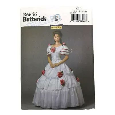 Butterick B6646 Civil War Ball Gown SS Making History Pattern Sz 6 8 10 12 14 31664010647 | eBay buff.ly/3MQtxru #pattern #butterick #Costume