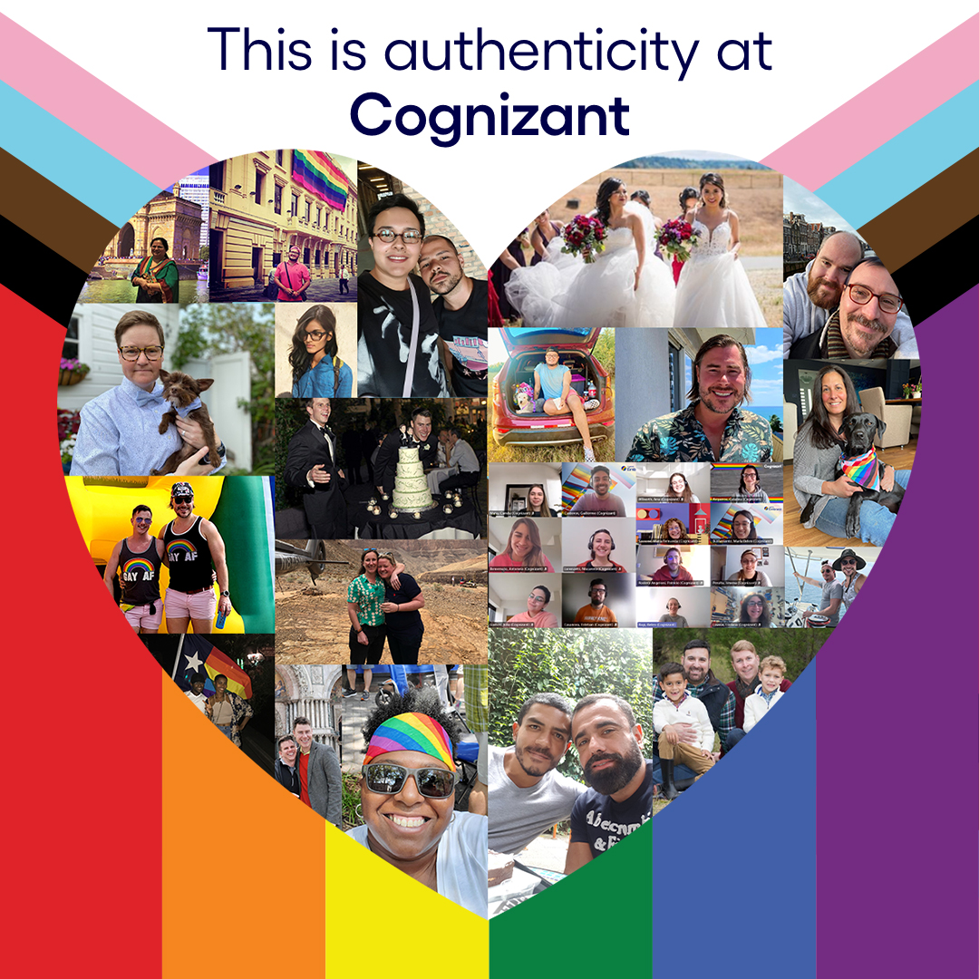 Cognizant's tweet photo. What does #authenticity really mean? To us, it means everything—and everyone who makes up our diverse work culture. What does “being authentic” mean to you? https://t.co/kGSI0hlmtb #PrideMonth https://t.co/y7cgk9nMPj