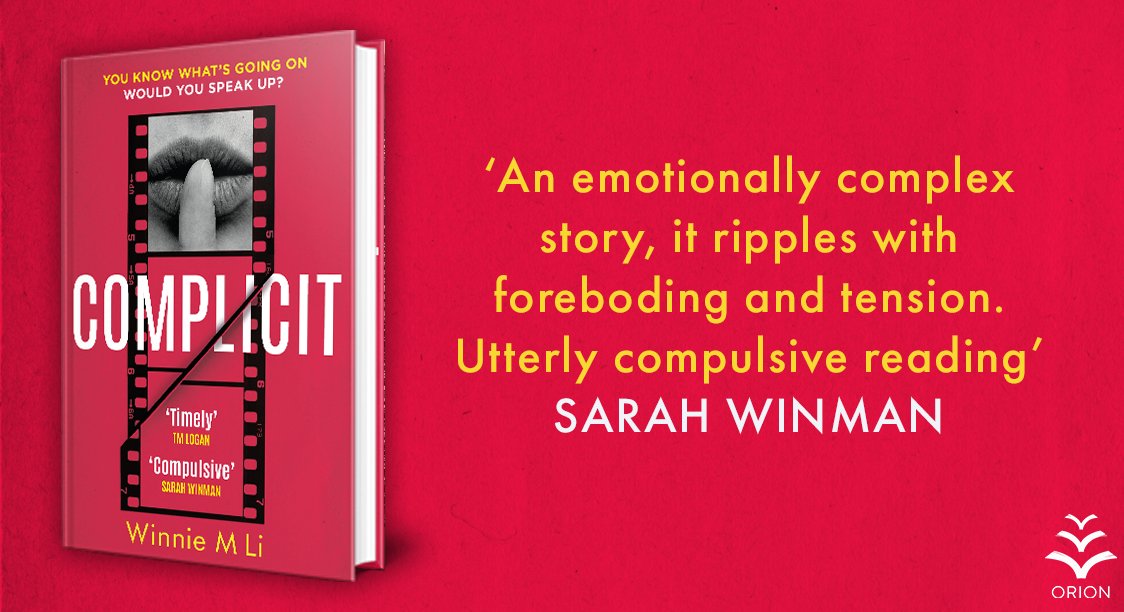 Today's quote is from Sarah Winman, author of the gorgeous bestsellers STILL LIFE, TIN MAN &amp; WHEN GOD WAS A RABBIT. Thank you 🙏 #Complicit is out in 1 WEEK with <a href="/orionbooks/">Orion Publishing</a> !