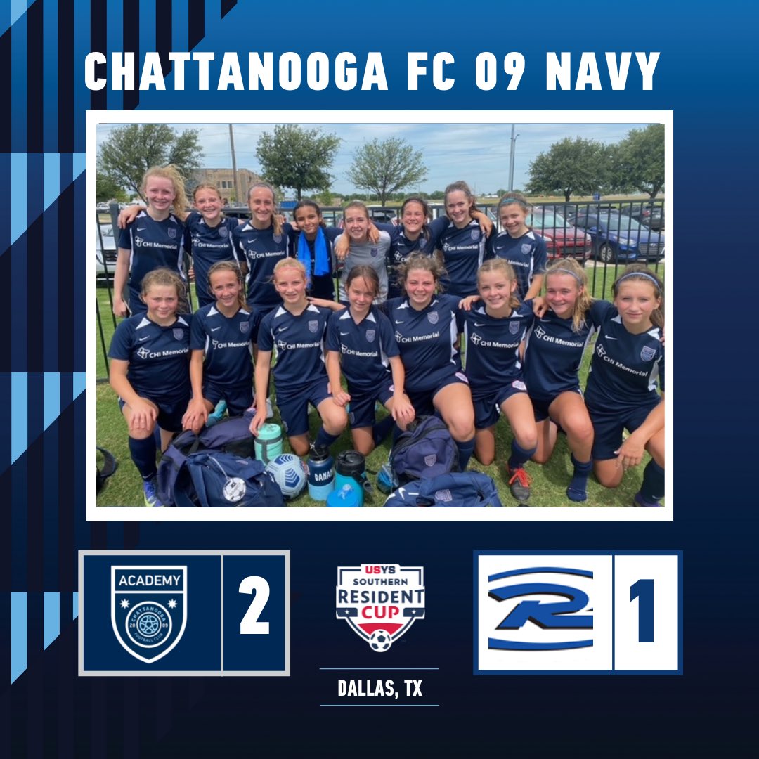 CFC_Academy's tweet image. Good luck to the Chattanooga FC 09 Navy competing in Dallas this week in the @USYouthSoccer Southern Regionals. They won the opener yesterday against Rush Premier (MS). Chattanooga play again today at 1PM ET.