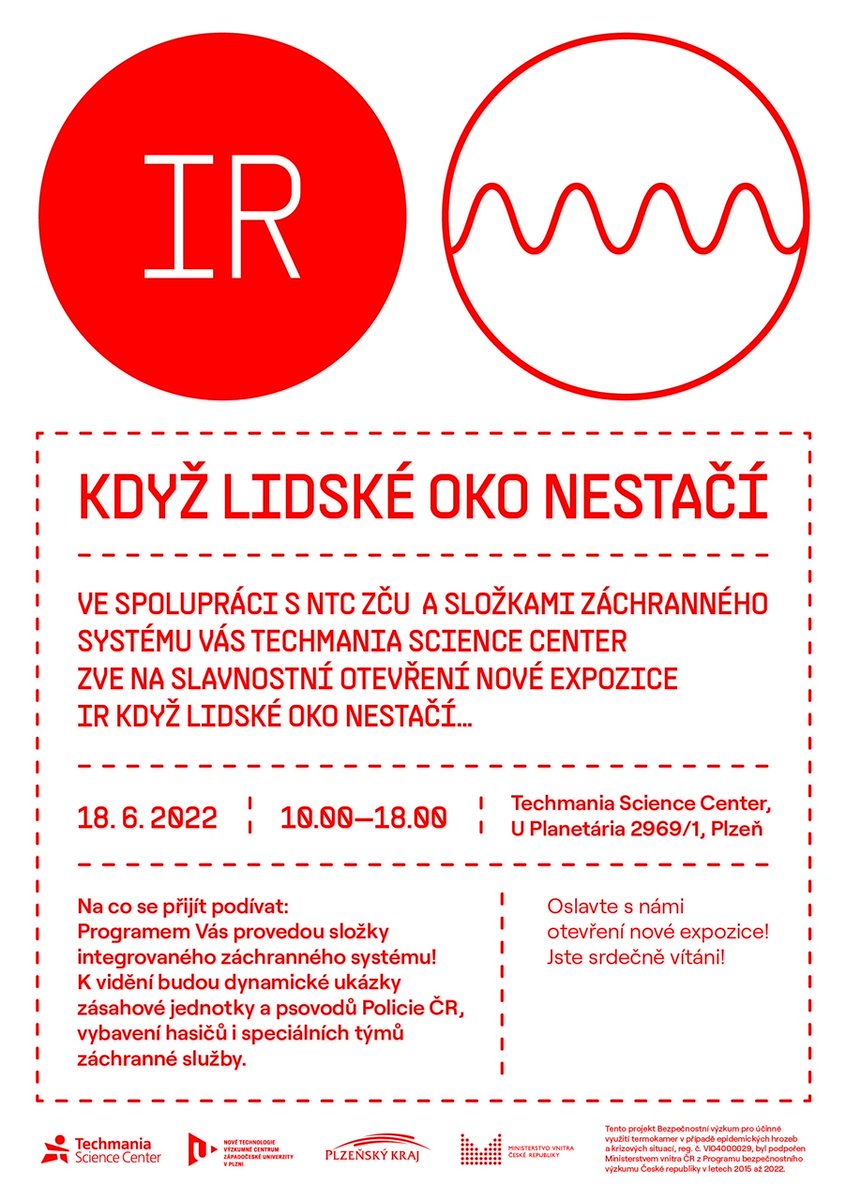 NTCresearchers's tweet photo. Zveme vás na novou expozici v plzeňské #techmaniasciencecenter 🔴IR - KDYŽ LIDSKÉ 👀 NESTAČÍ...je připraven skvělý program 👇🏼 https://t.co/NHhpZEq6SU