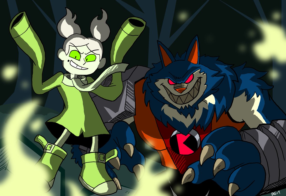 BlueIkeTweets's tweet photo. One little series I've been doing off and on is a crossover with Reboot Ben 10 and Hilda~! It's super fun to do when I get the chance to do it. #commissionsopen #commissions #ben10 #ben10reboot #hildatheseries #hilda #blueike #diamondhead #bashmouth #ben10aliens https://t.co/DDrH4k48vb