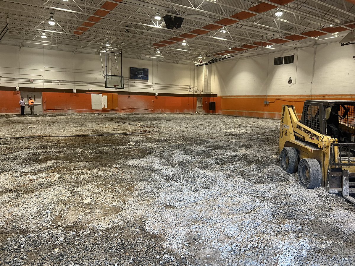 Mauldin_Athl's tweet photo. Update on the small gym…old floor and concrete are gone!  #CPU #GoMAVS🐂 https://t.co/gaD9lH8hWi
