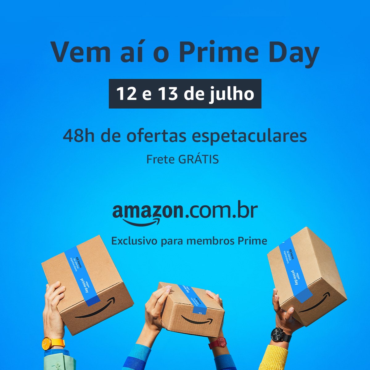 OfertasMangas's tweet photo. 🚨 Vem aí o Prime Day! 📦

📌 O Prime Day já está confirmado para os dias 12 e 13 de julho!

O evento é exclusivo aos assinantes Amazon Prime! A partir desse mês (21/06) já vai rolar ofertas antecipadas!

📦 Assine o Prime e aproveite o evento:
➡️ https://t.co/eej2nc351q https://t.co/Q595rJcZ77