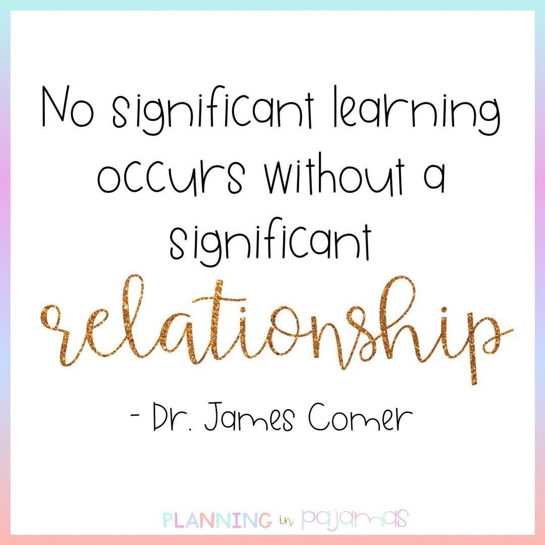 “No significant learning occurs without a significant relationship.” ~Dr. James Comer
#ThursdayThoughts #thursdayvibes