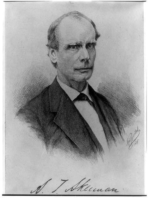 At Grant's request, Congress established the Department of Justice to ensure justice for newly freed African Americans. Amos T. Akerman was an unlikely figure to head the newly formed Department, but obtained hundreds of convictions protecting black voting rights in the south.