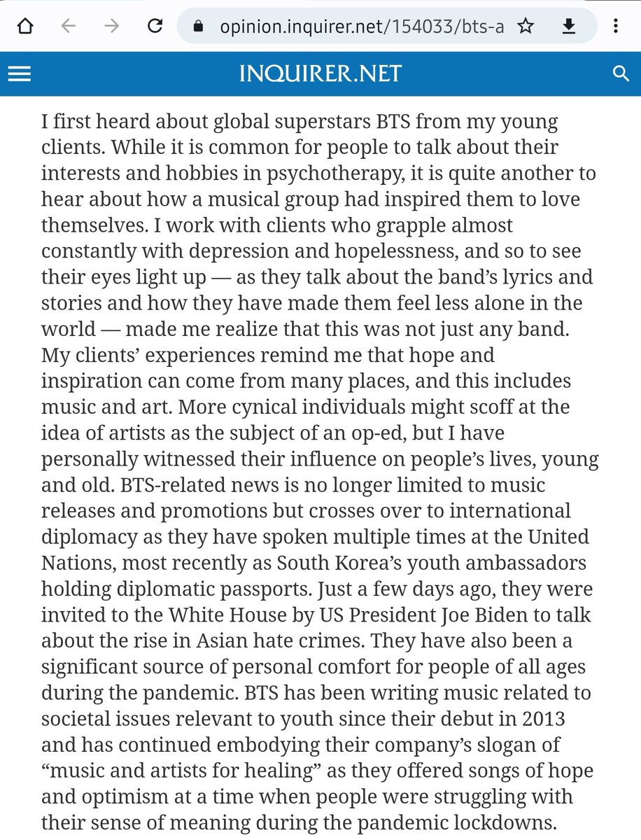 MrsTOH2O's tweet photo. For those who can't open the link! But if ya can read the article, please give it a click! Link in the tweet above! 🥰💜☝️ #BTS #BTSARMY #BTS_Proof #TheMostBeautifulMoment #YetToCome @BTS_twt https://t.co/NANatOzncn