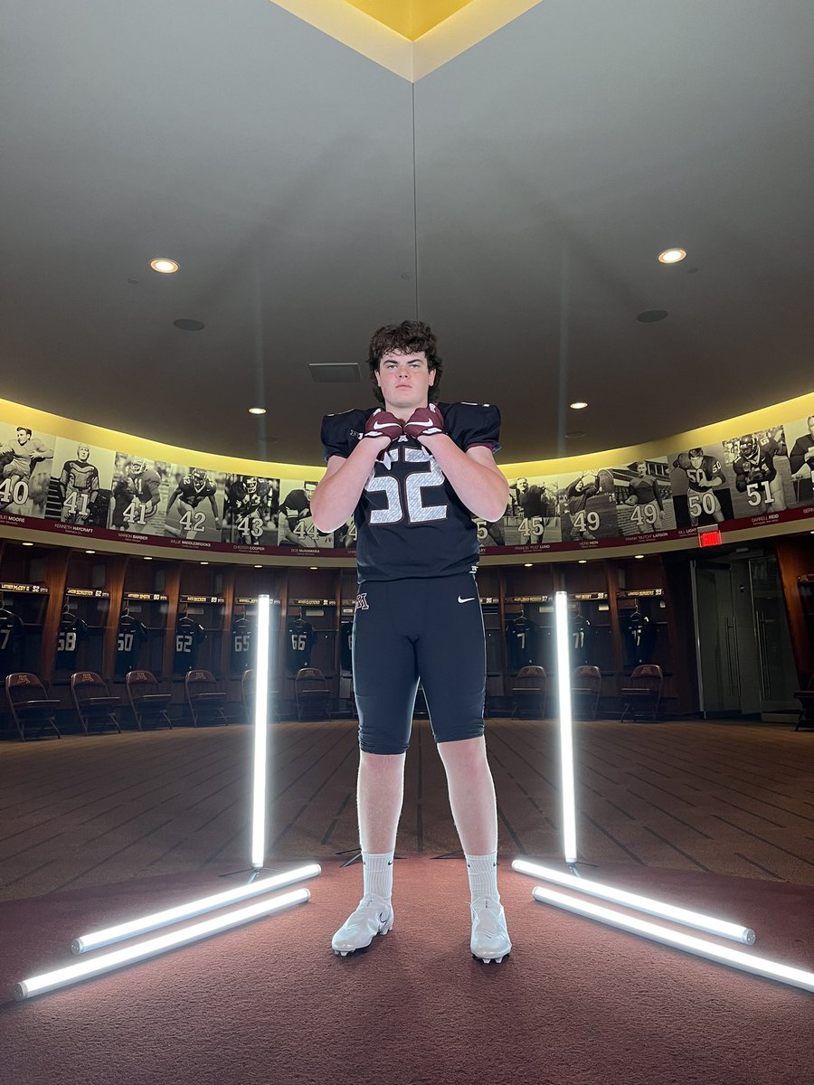 Had an ELITE time at the University of Minnesota yesterday! Thank you for the amazing visit and camp!! <a href="/Callybrian/">Brian Callahan</a> <a href="/CoachHarbaugh/">Greg Harbaugh, Jr.</a> <a href="/Coach_Fleck/">P.J. Fleck</a> <a href="/GCRecruit/">Gerrit Chernoff</a> <a href="/CoachChris_Roll/">Coach Chris Roll</a>