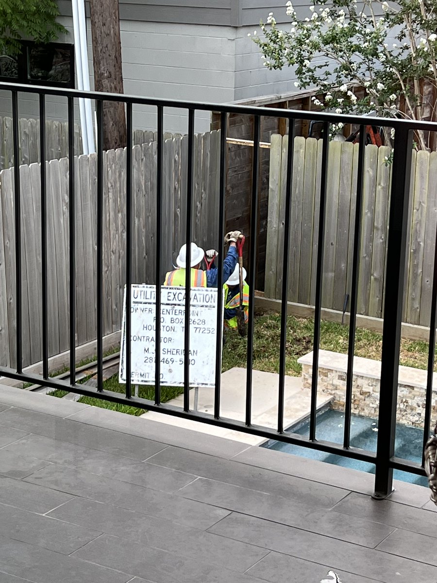 Hey <a href="/CenterPoint/">CenterPoint Energy</a>, digging up our yard with no notification or permission to enter and breaking our back fence (to avoid the locked gates). Not a good look.